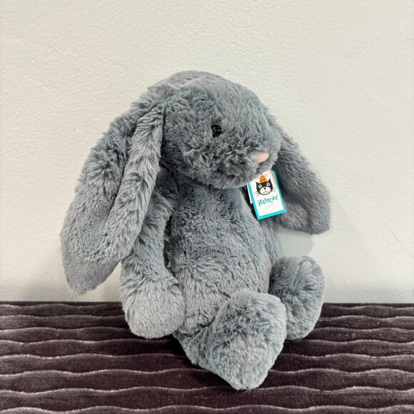 RARE Jellycat Medium Bashful Dusky Blue Bunny BNWT - Picture 3 of 6